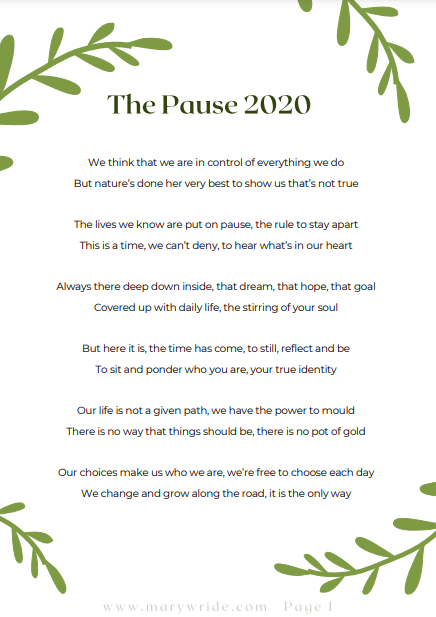 The Pause 2020 Mary Wride
